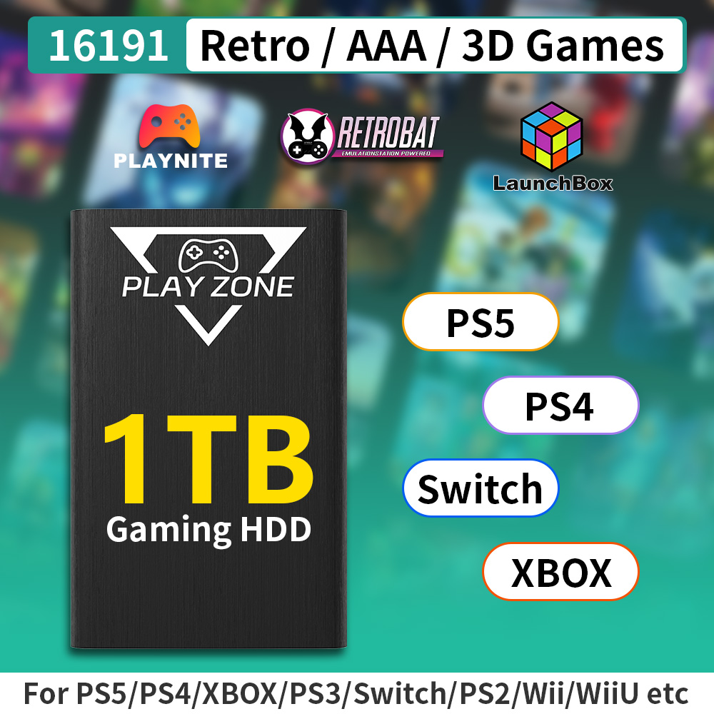 Pc Gaming Aaa - 1TB Gaming HDD Launchbox&Playnie&Retrobat Retro Game