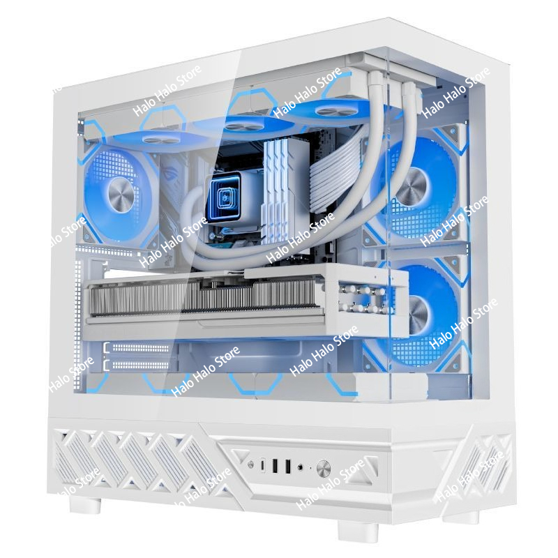 White Seaview ATX PC Case Temp - Pc Gaming Liquid Cooling recension och pris