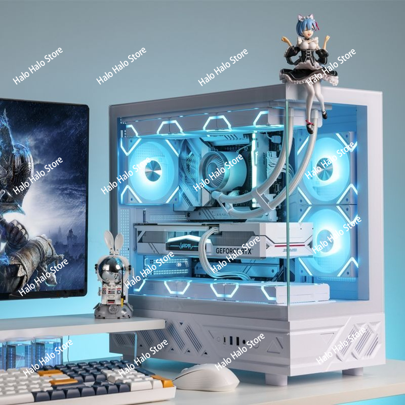 White Seaview ATX PC Case Temp - Pc Gaming Liquid Cooling recension och pris